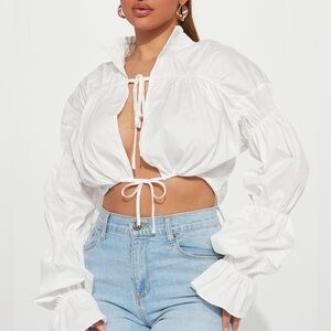 Fashion Nova “Jobelle” Poplin Top